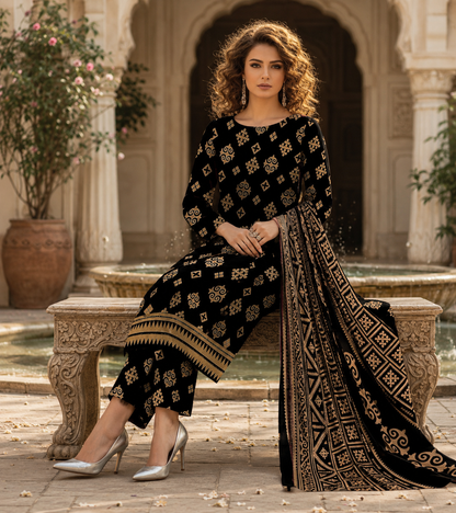 Swiss Lawn Unstitched 3 Piece Suit - A34