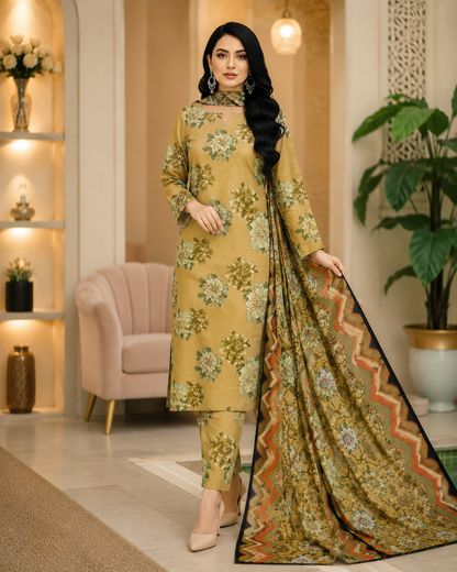 Swiss Lawn Unstitched 3 Piece Suit - A15